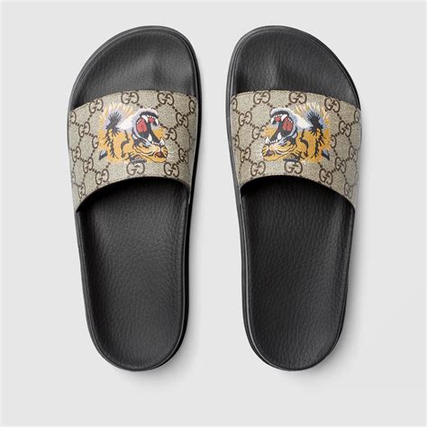 gucci mens slides sale|gucci tiger slides men's.